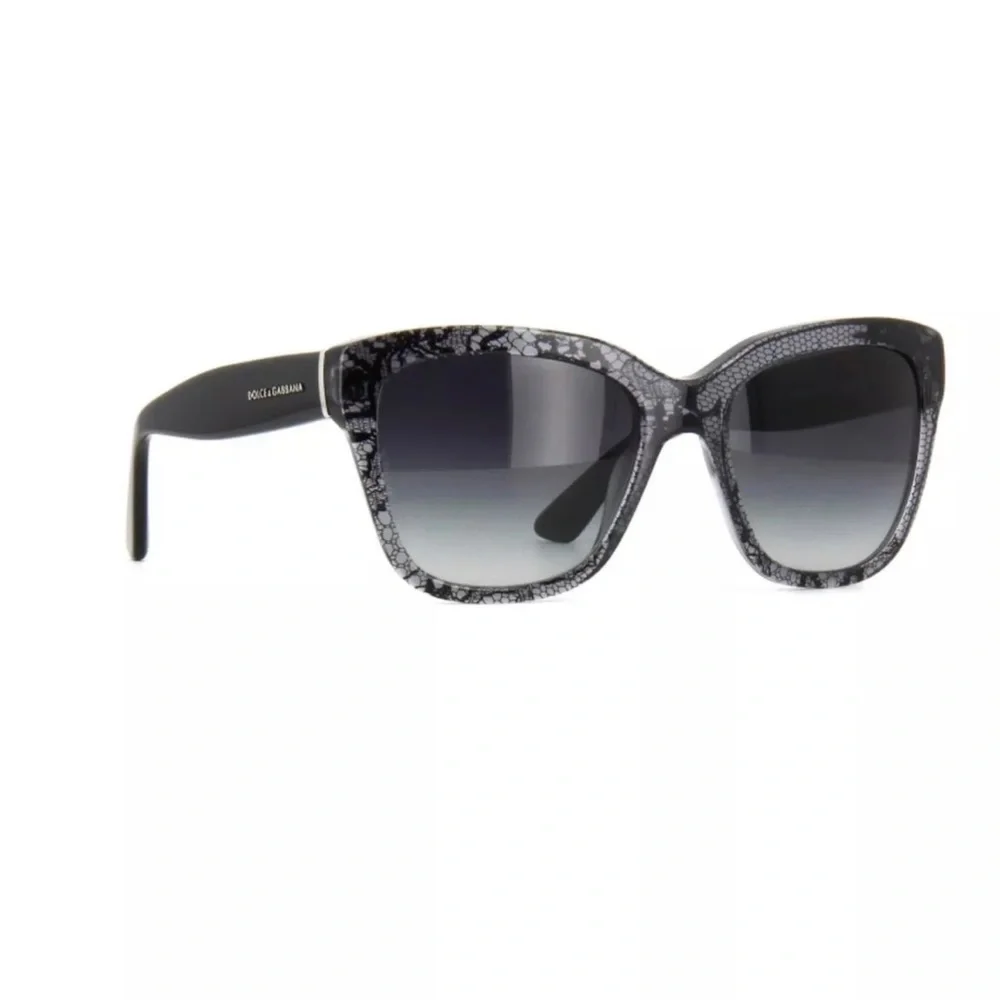 🎉HP🎉New Dolce & Gabbana Chantilly Lace Logo Sunglasses  Anthracite Gray🖤